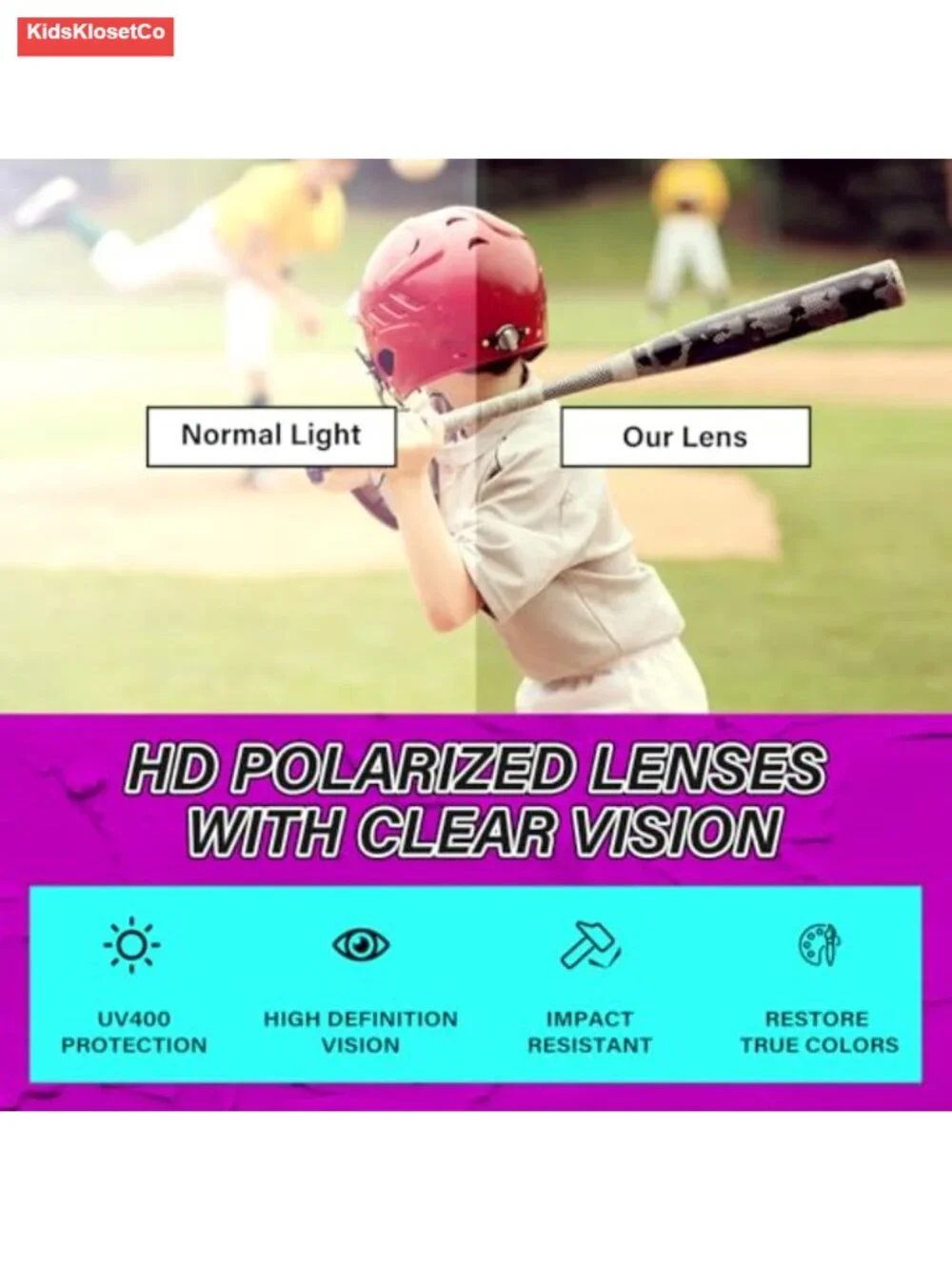 Polarized Kids Sunglasses Youth Baseball Sun Glasses for Sports